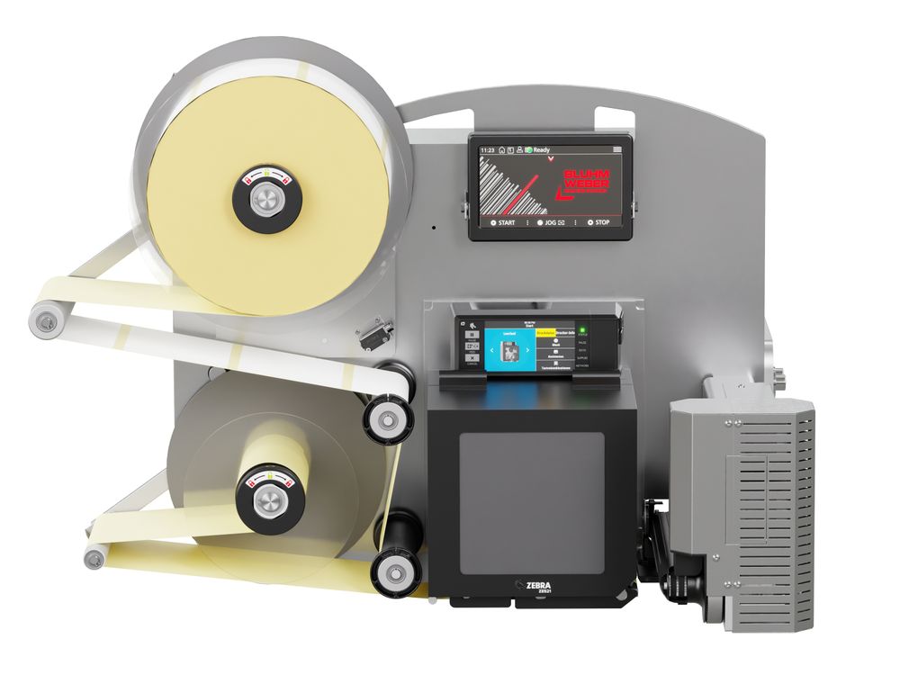 Erogatore di etichette con stampa Legi-Air 4050RR con etichette frontale