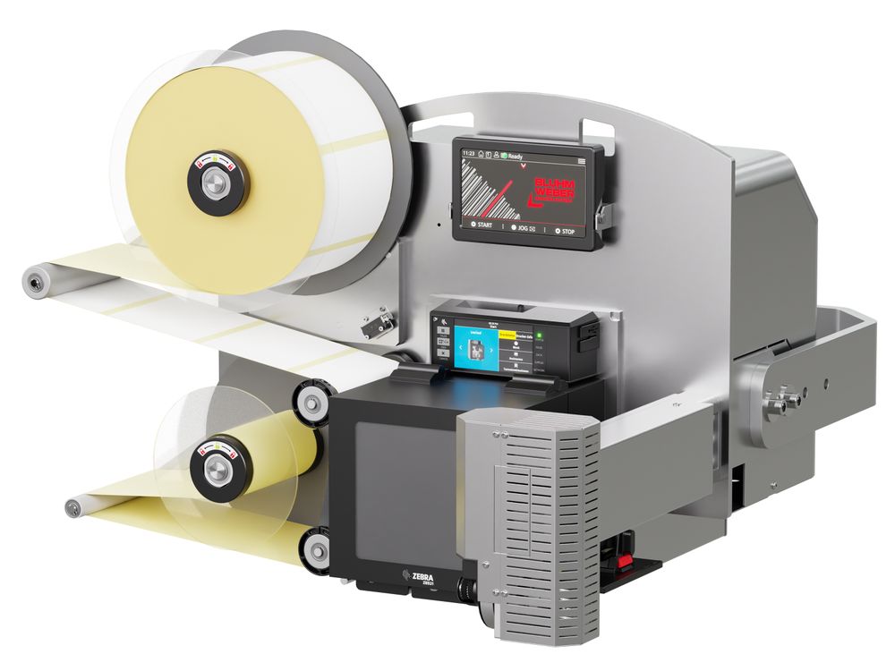 Erogatore di etichette con stampa Legi-Air 4050RR con etichette da destra