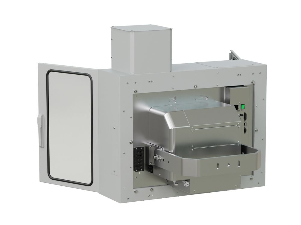 Erogatore di etichette con stampa Legi-Air 4050I aperto lato posteriore