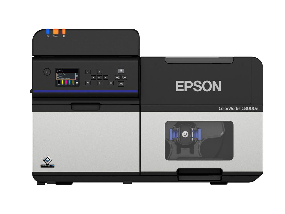 Stampante per etichette a colori Epson ColorWorks C8000e senza etichetta frontale