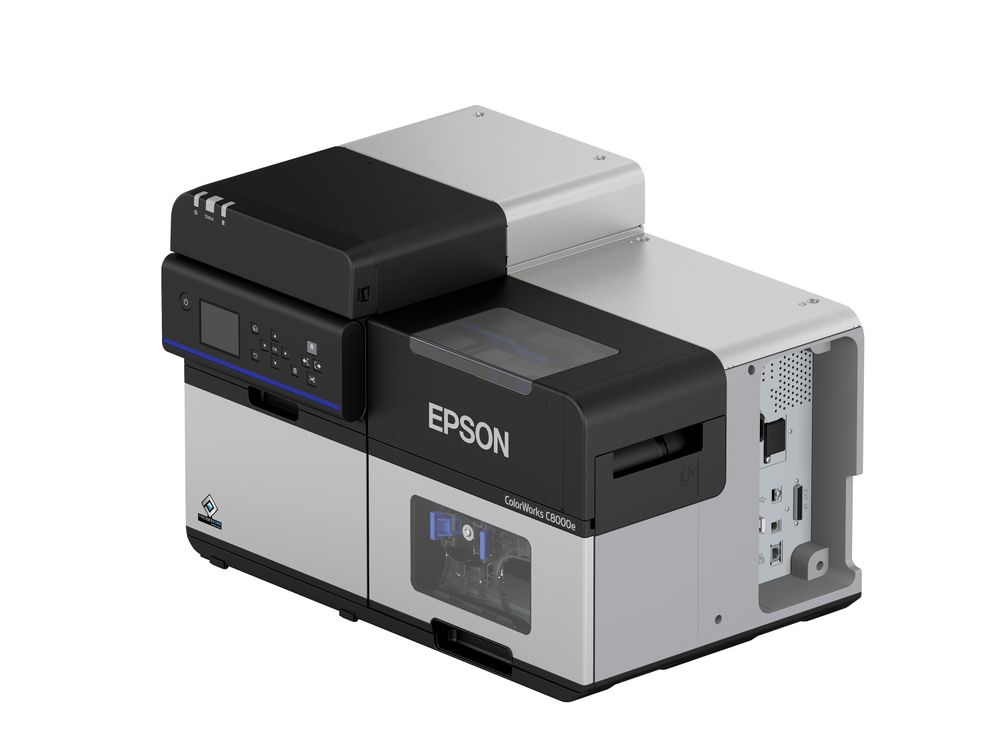 Stampante per etichette a colori Epson ColorWorks C8000e senza etichetta destra