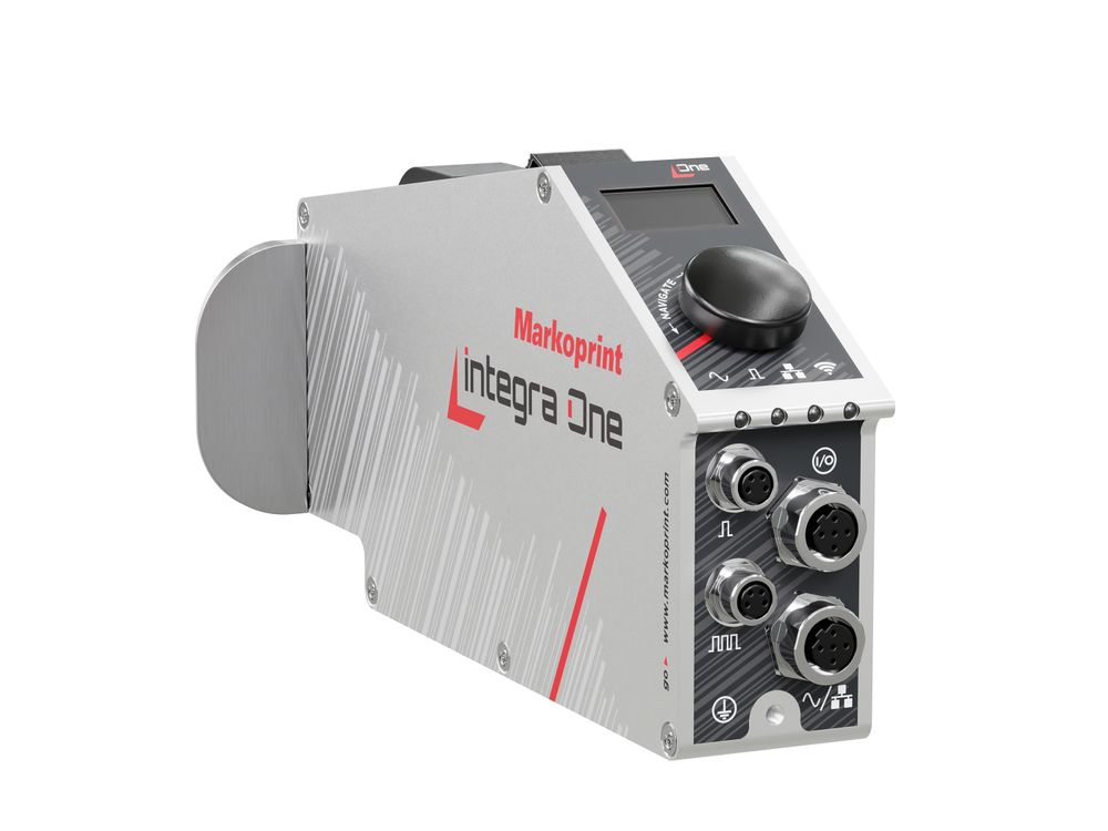 Stampante industriale a getto d’inchiostro Markoprint integra One lato posteriore sinistra