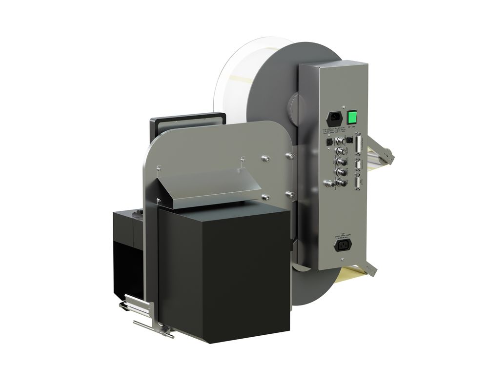Erogatore di etichette con stampa Legi-Air 4050B-R con etichette posteriore