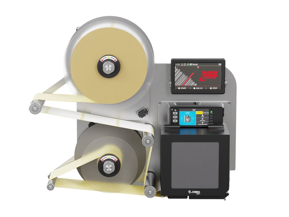 Erogatore di etichette con stampa Legi-Air 4050B-R con etichette frontale