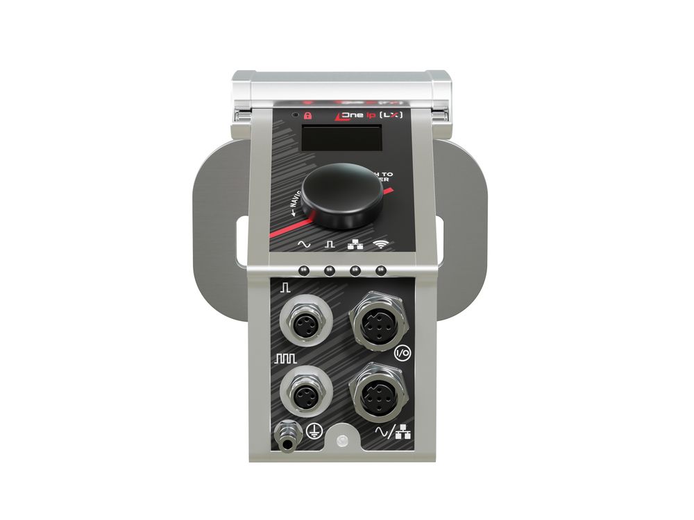 Stampante industriale a getto d’inchiostro Markoprint integra One ip LX lato posteriore frontale