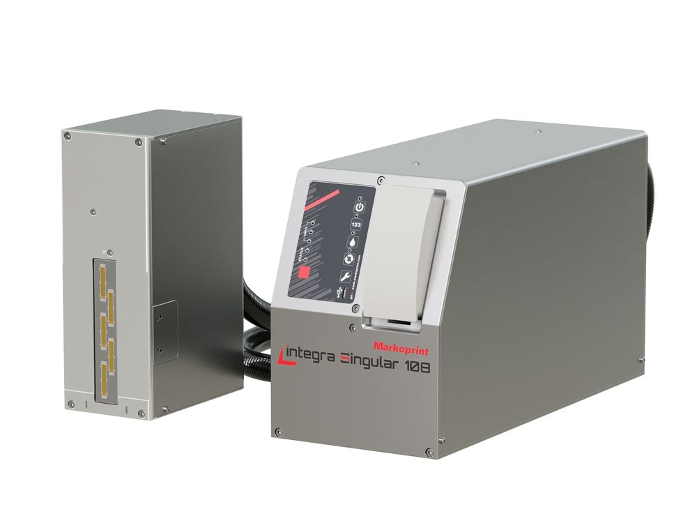 Stampante industriale a getto d’inchiostro Markoprint integra Singular 108 lato frontale destra