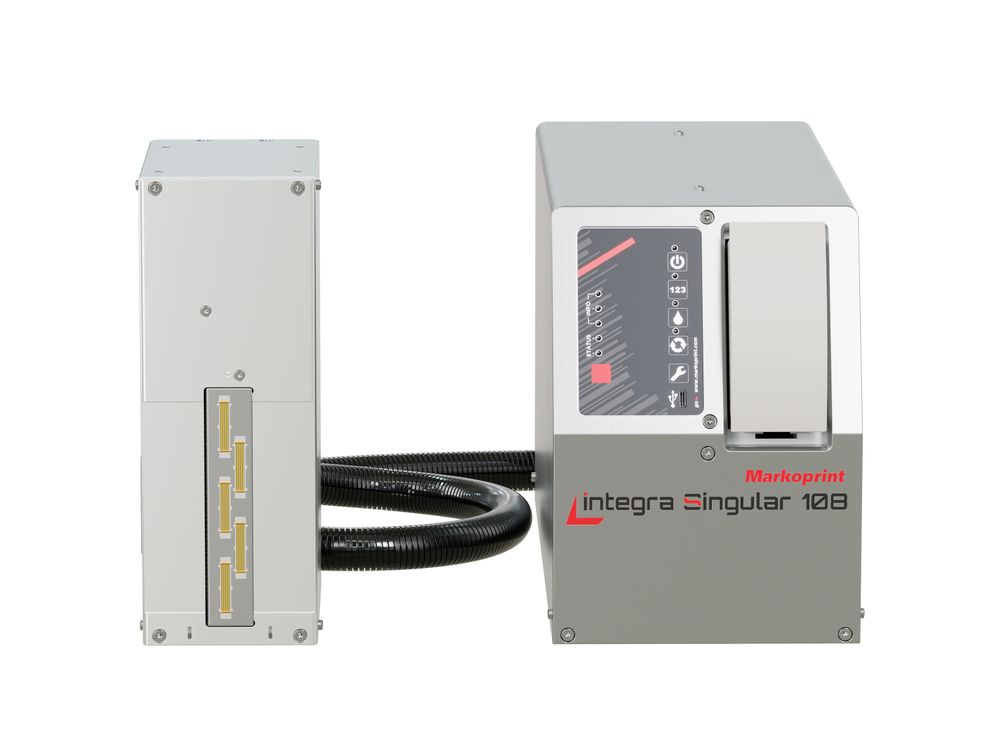 Stampante industriale a getto d’inchiostro Markoprint integra Singular 108 lato frontale