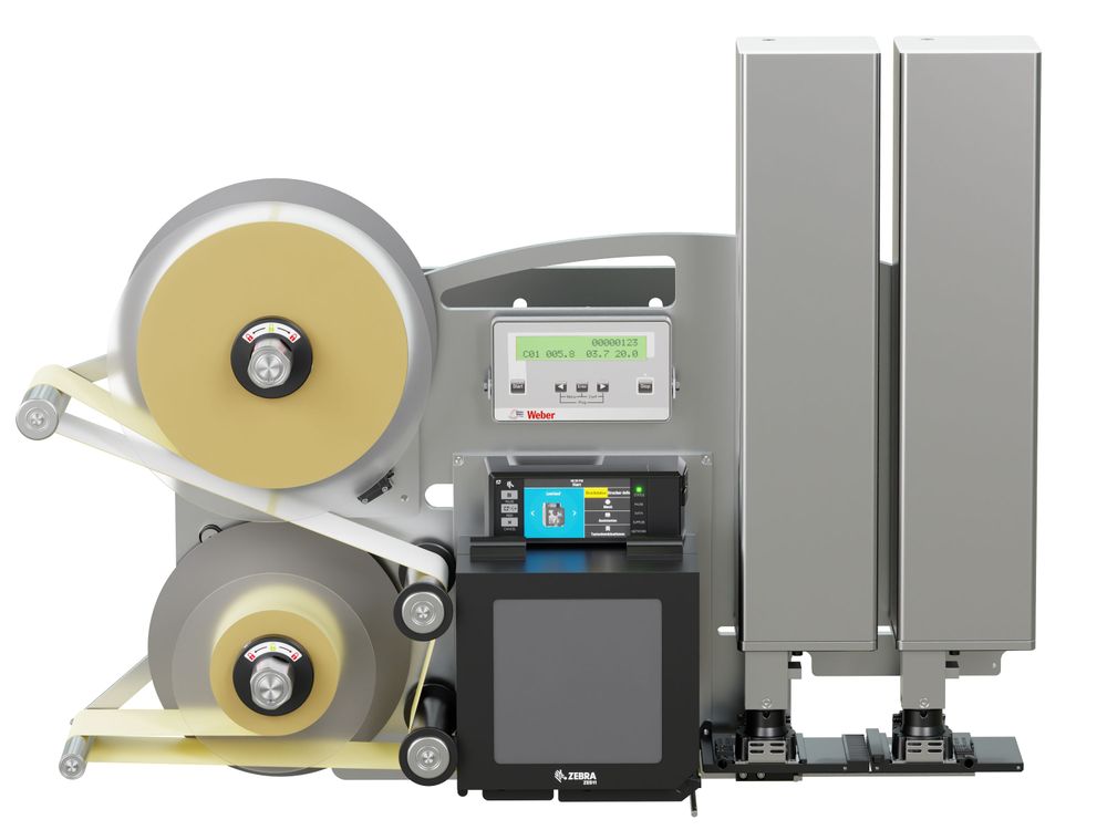 Erogatore di etichette con stampa Legi-Air 4050CWB con etichette frontale