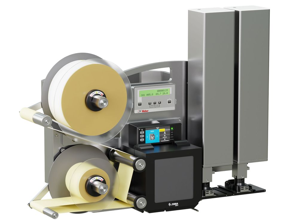 Erogatore di etichette con stampa Legi-Air 4050CWB con etichette da sinistra