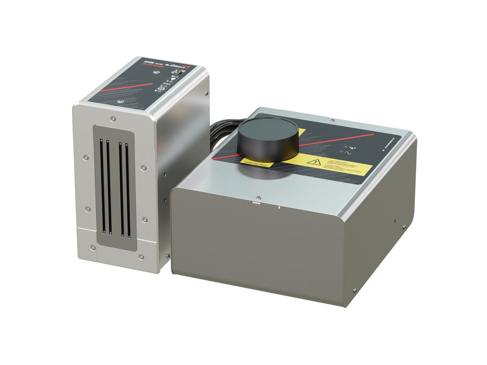 Stampante industriale a getto d’inchiostro Markoprint integra PP 108 lato anteriore sinistra