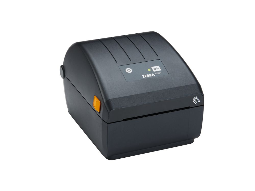 Zebra ZD230d Stampante per etichette desktop anteriore destra