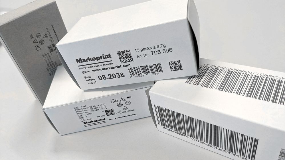 Scatole pieghevoli in cartone stampate con la stampante a getto d’inchiostro Markoprint X1JET LX Ultra