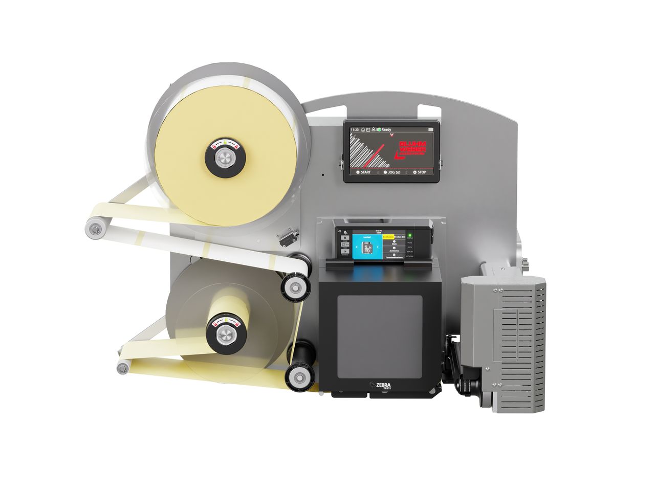 Erogatore di etichette con stampa Legi-Air 4050RR con etichette frontale