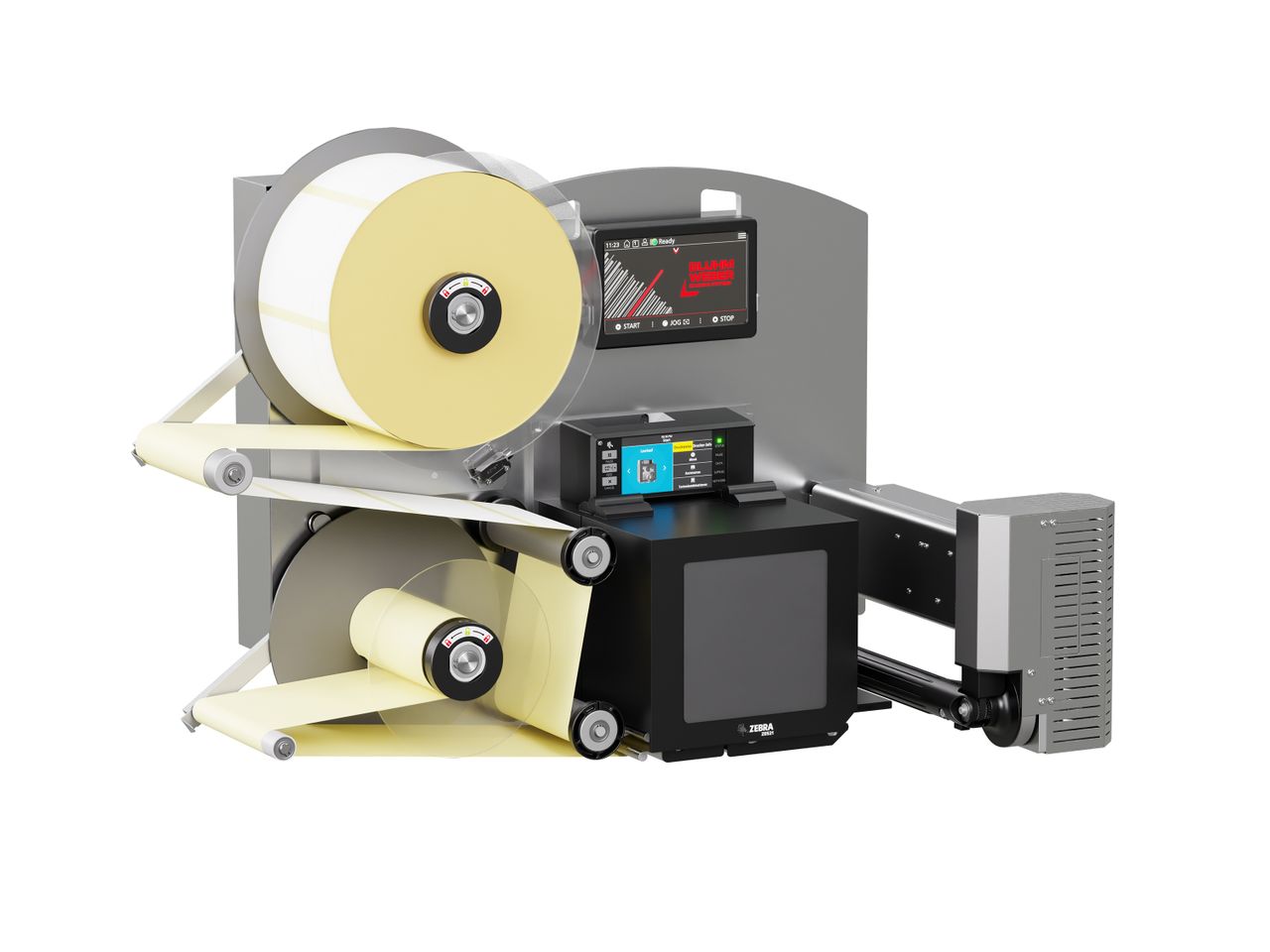 Erogatore di etichette con stampa Legi-Air 4050RR con etichette da sinistra