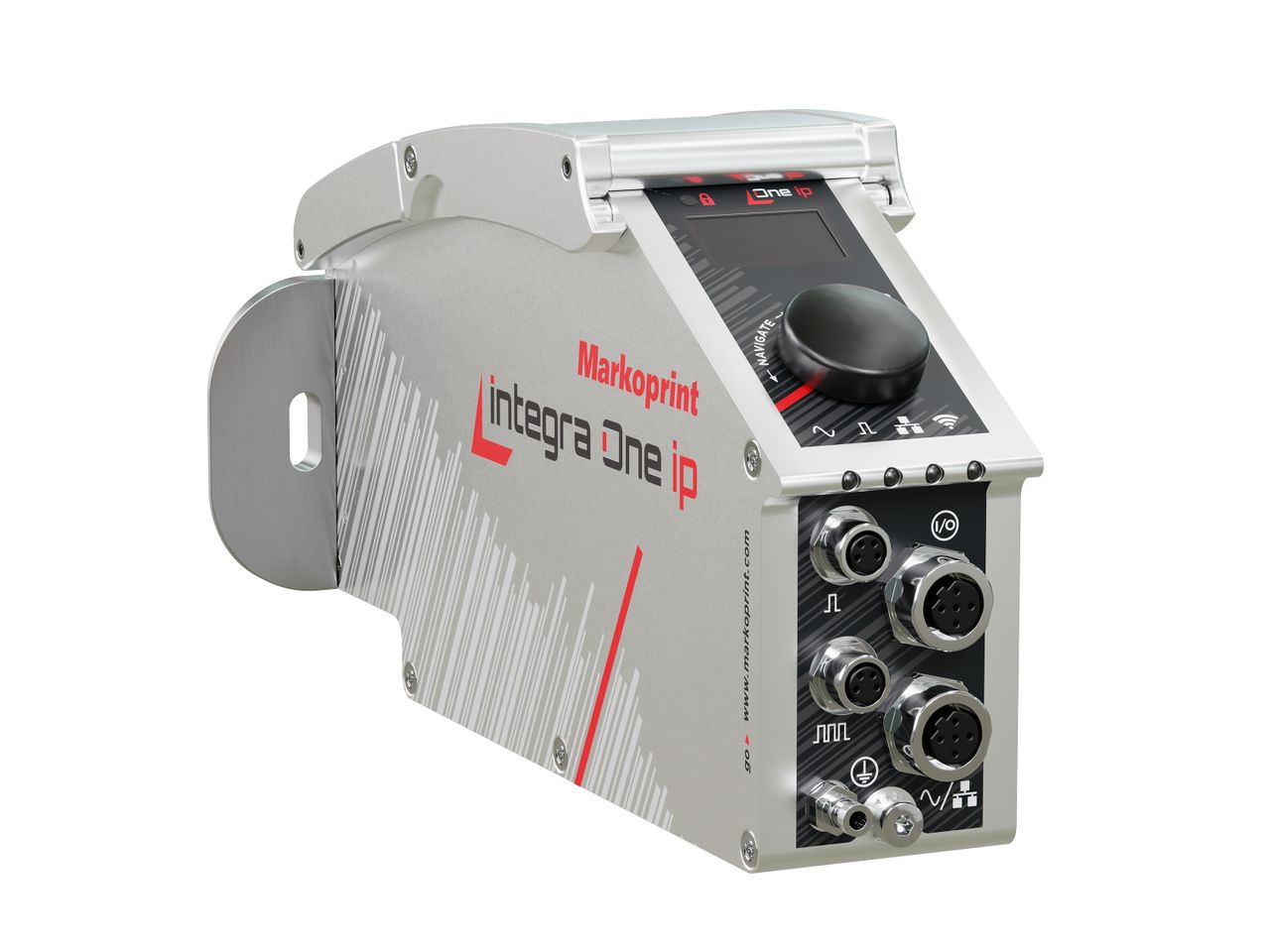 Stampante industriale a getto d’inchiostro Markoprint integra One ip lato posteriore sinistra