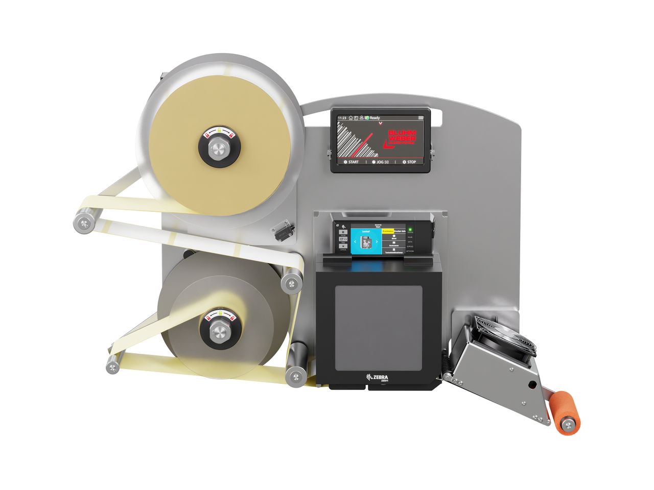 Erogatore di etichette con stampa Legi-E 4050B con etichette frontale