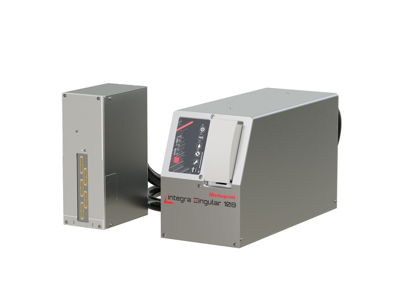 Stampante industriale a getto d’inchiostro Markoprint integra Singular 108 lato frontale destra