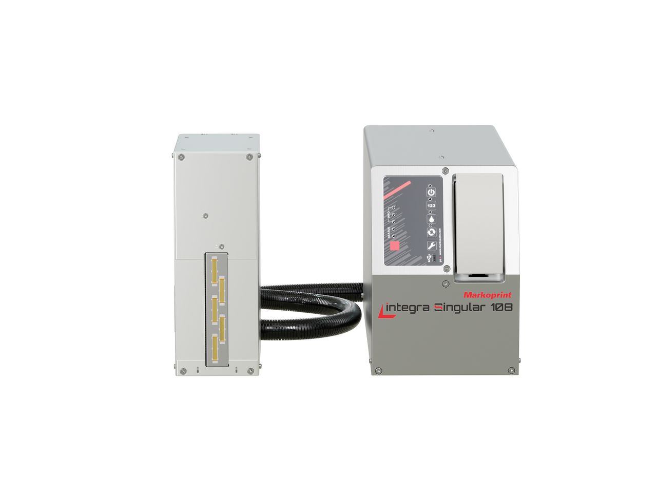 Stampante industriale a getto d’inchiostro Markoprint integra Singular 108 lato frontale