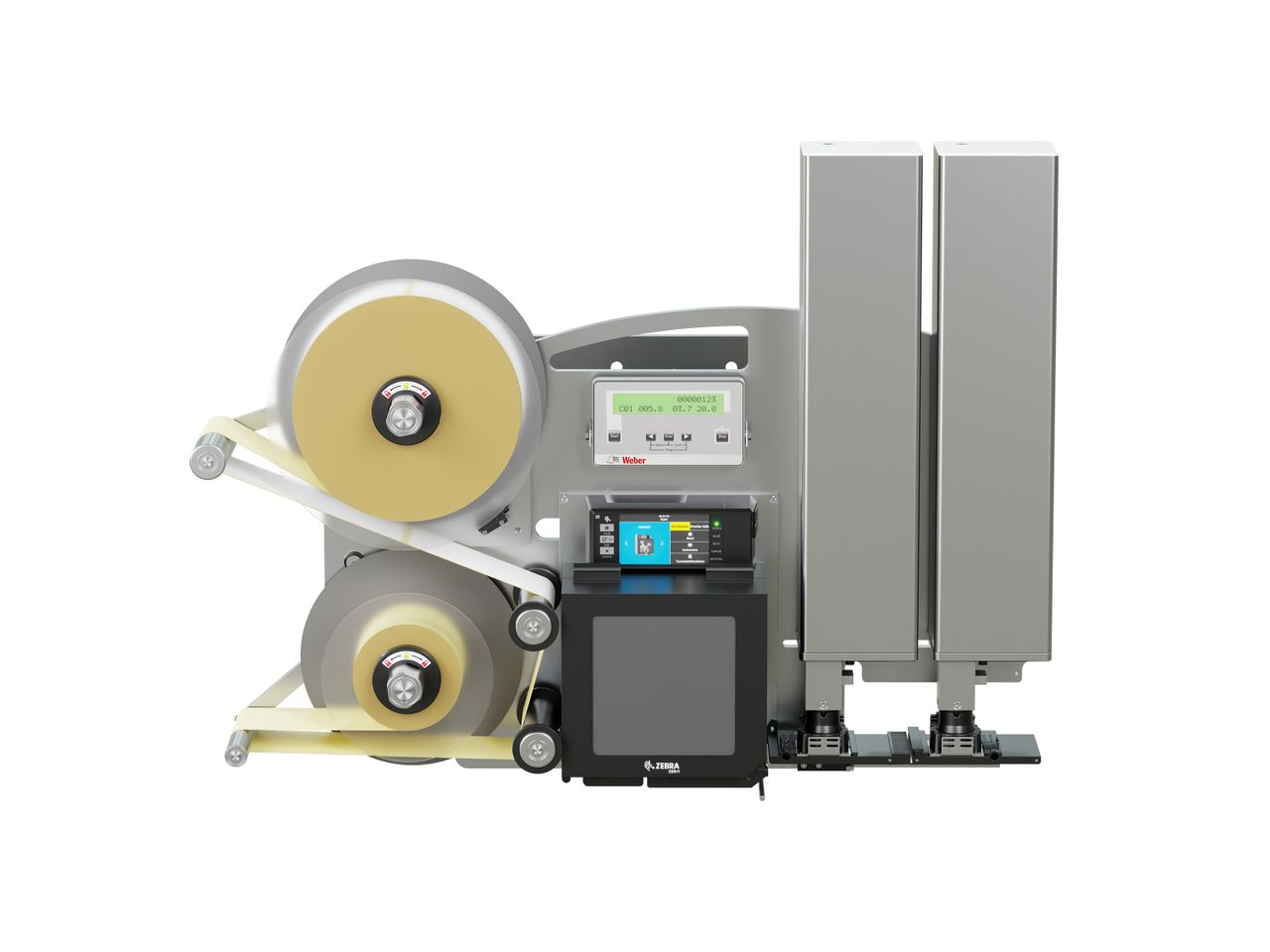 Erogatore di etichette con stampa Legi-Air 4050CWB con etichette frontale