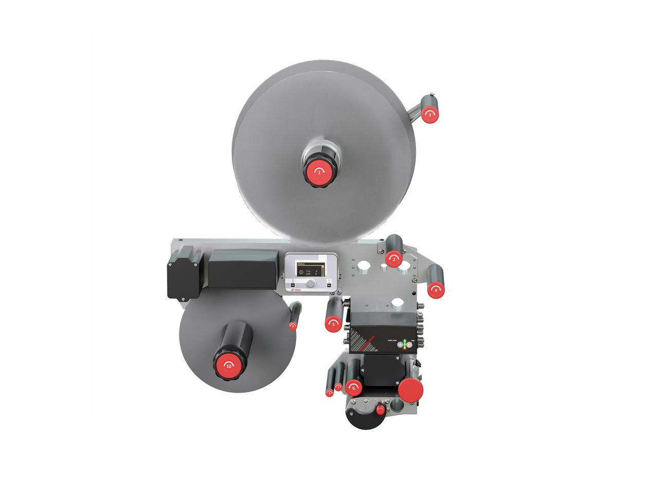 Erogatore di etichette Alpha HSM senza etichette frontale