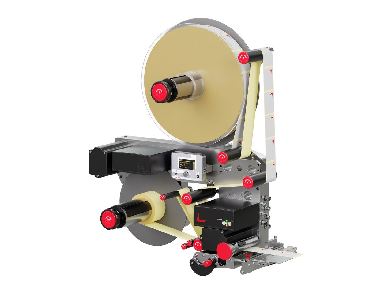 Erogatore di etichette Alpha HSM obliquo anteriore sinistra