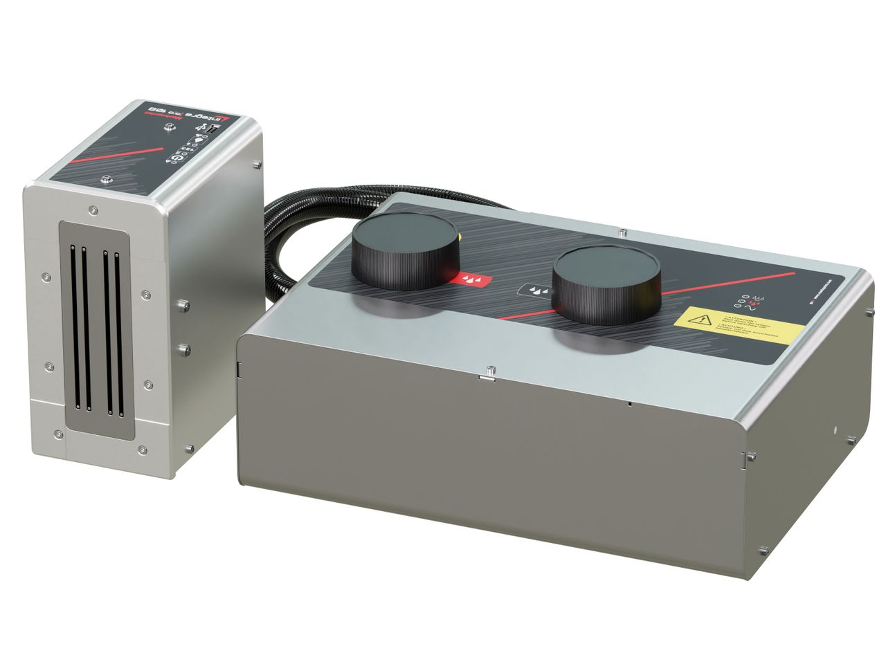 Stampante industriale a getto d’inchiostro Markoprint integra PP 108 bicolore anteriore sinistra