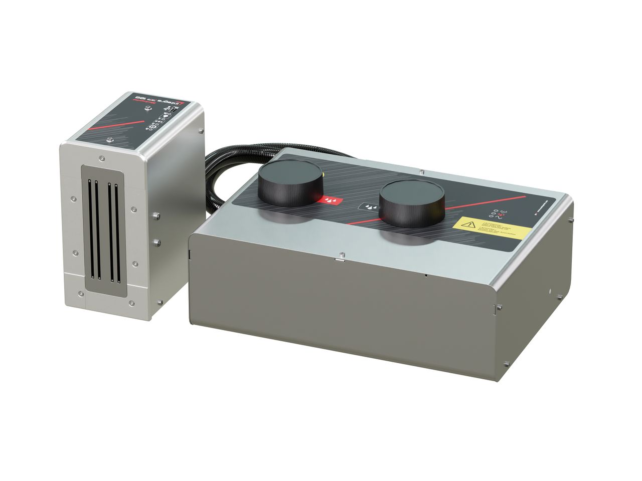 Stampante industriale a getto d’inchiostro Markoprint integra PP 108 bicolore anteriore sinistra