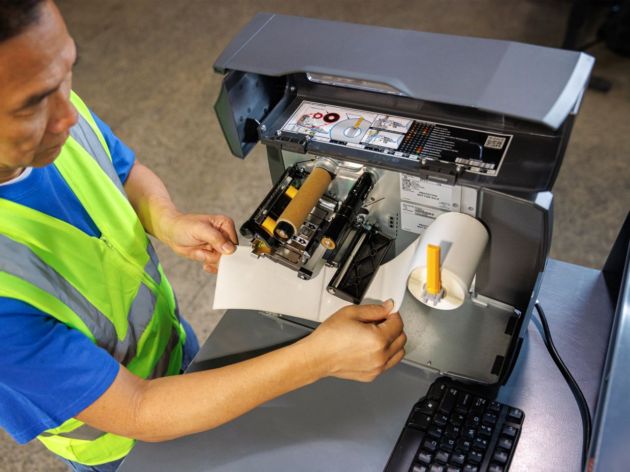 Ricarica del rotolo di etichette per la stampante da tavolo Zebra ZT111