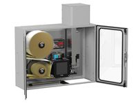 Erogatore di etichette con stampa Legi-Air 4050I aperto a sinistra