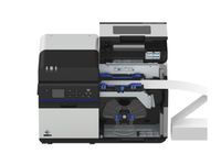 Stampante per etichette a colori Epson ColorWorks C8000e coperchio aperto con carta continua