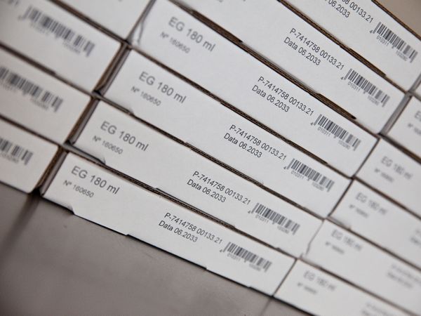 Cartone pieghevole stampato con stampante a getto d’inchiostro Markoprint X1JET LX