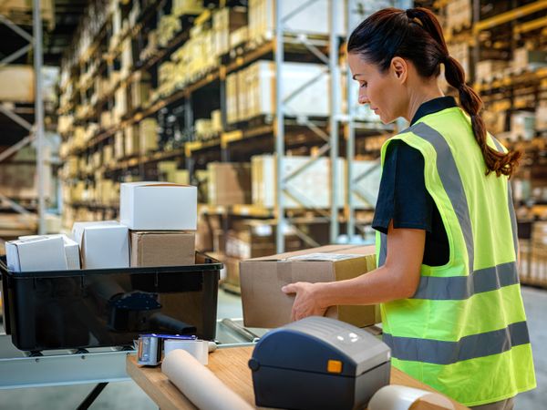 Stampante desktop Zebra ZD230 Applicazione in magazzino, spedizione, stazione di imballaggio