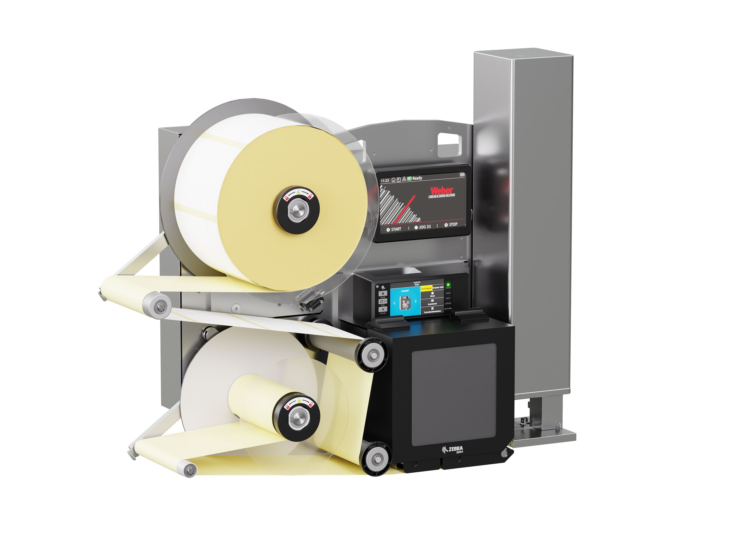 Erogatore di etichette con stampa Legi-Air 4050E con etichette da sinistra