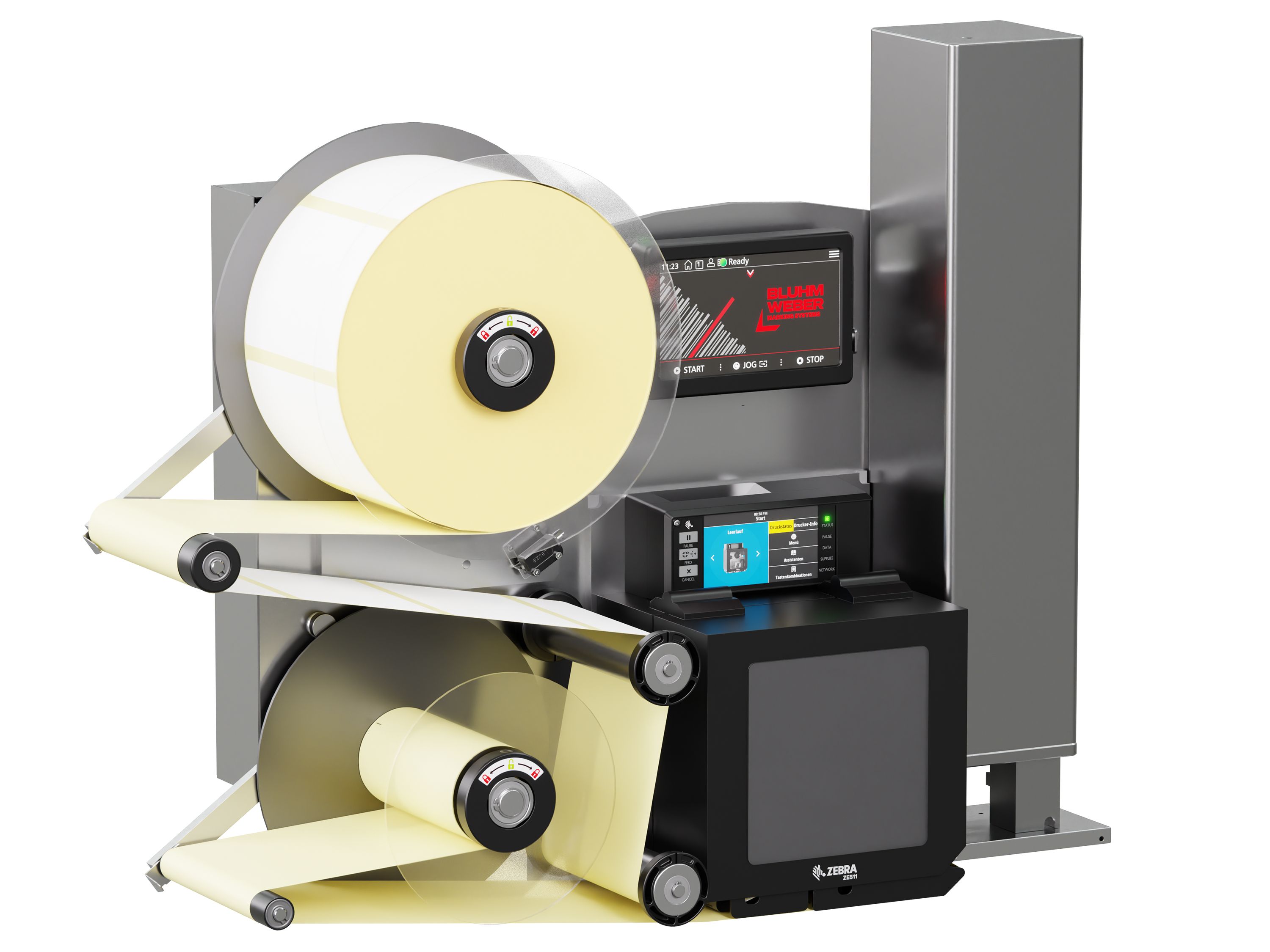 Erogatore di etichette con stampa Legi-Air 4050B con etichette da sinistra