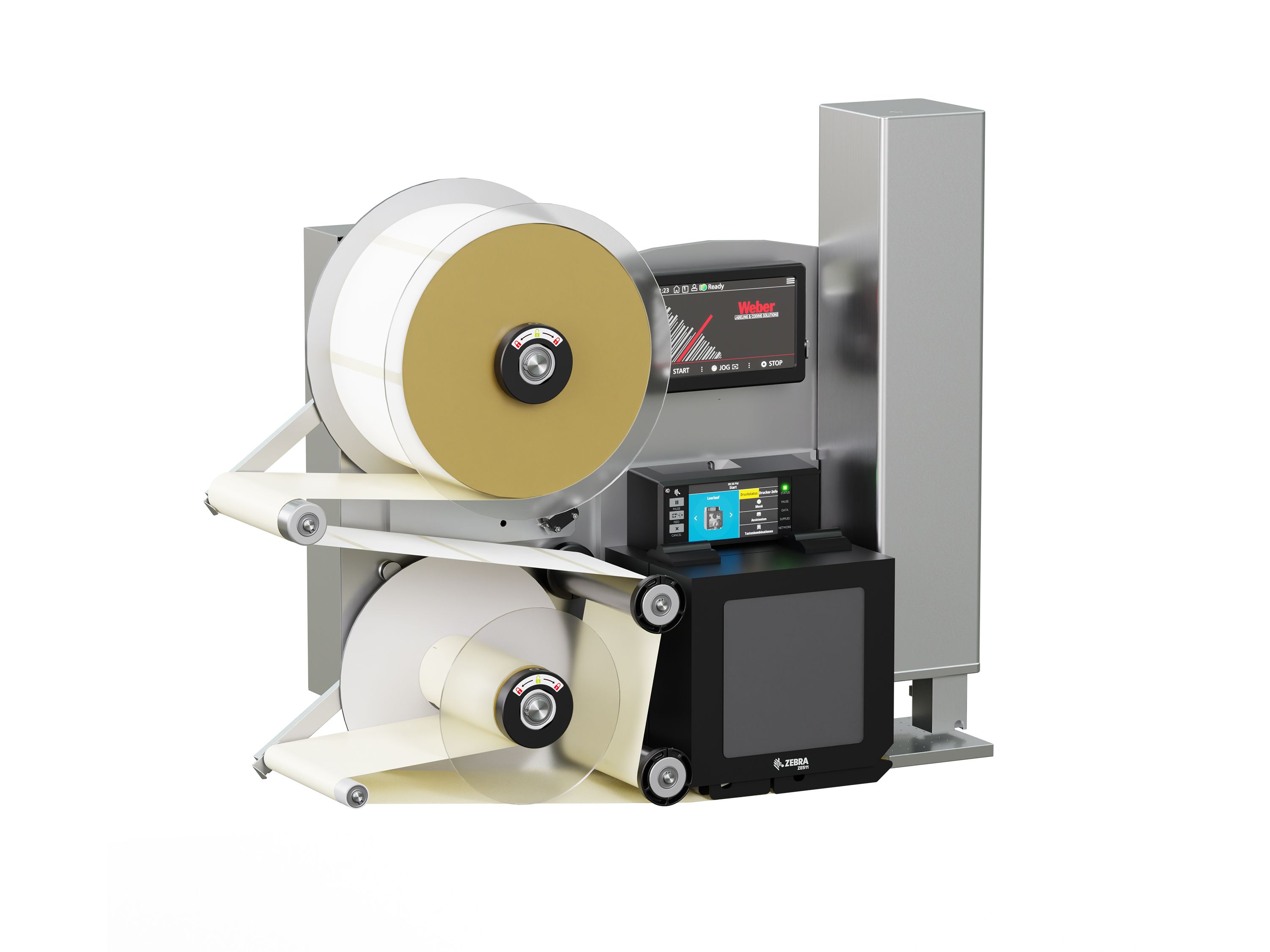 Erogatore di etichette con stampa Legi-Air 4050B con etichette da sinistra