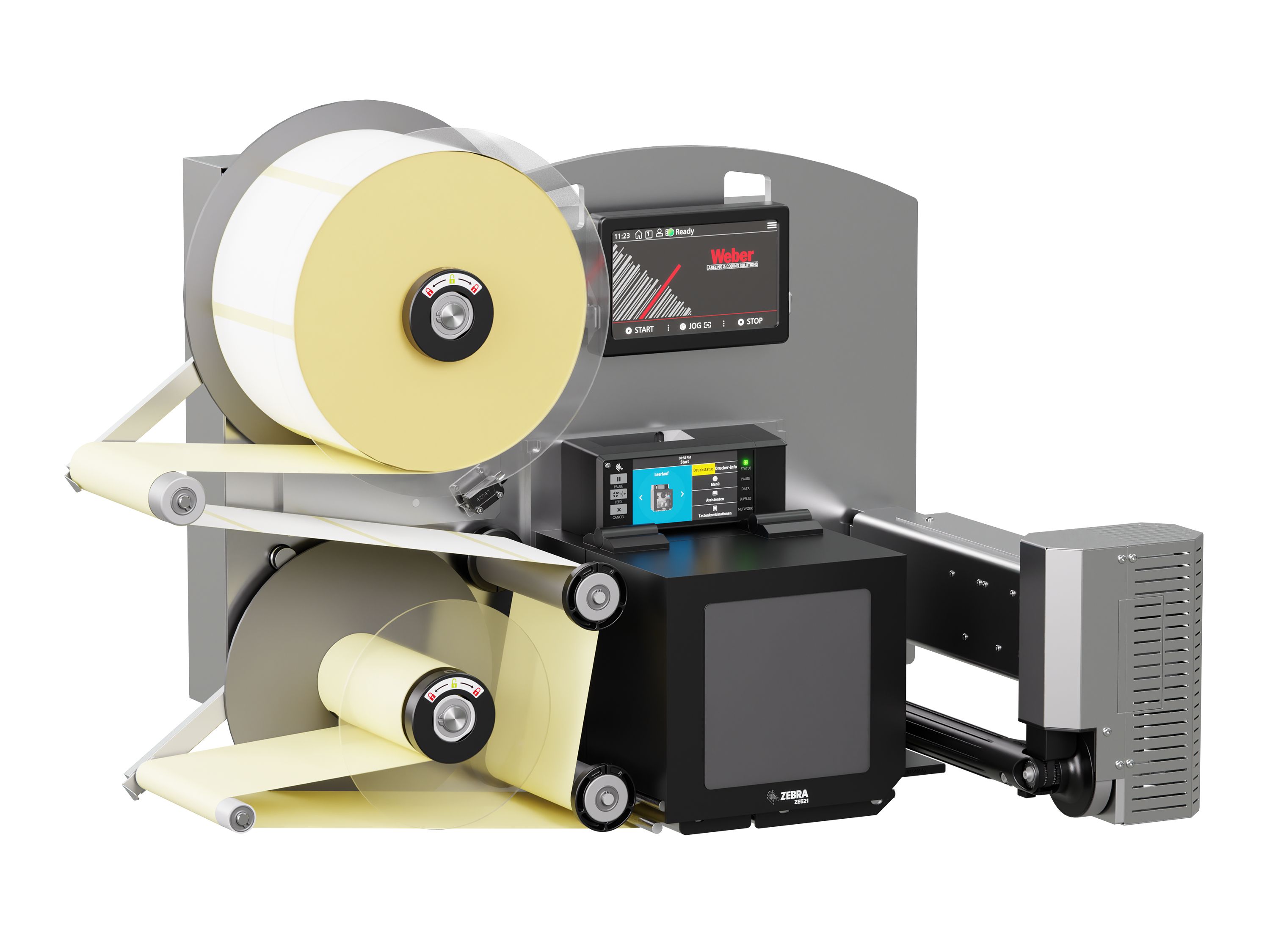 Erogatore di etichette con stampa Legi-Air 4050RR con etichette da sinistra