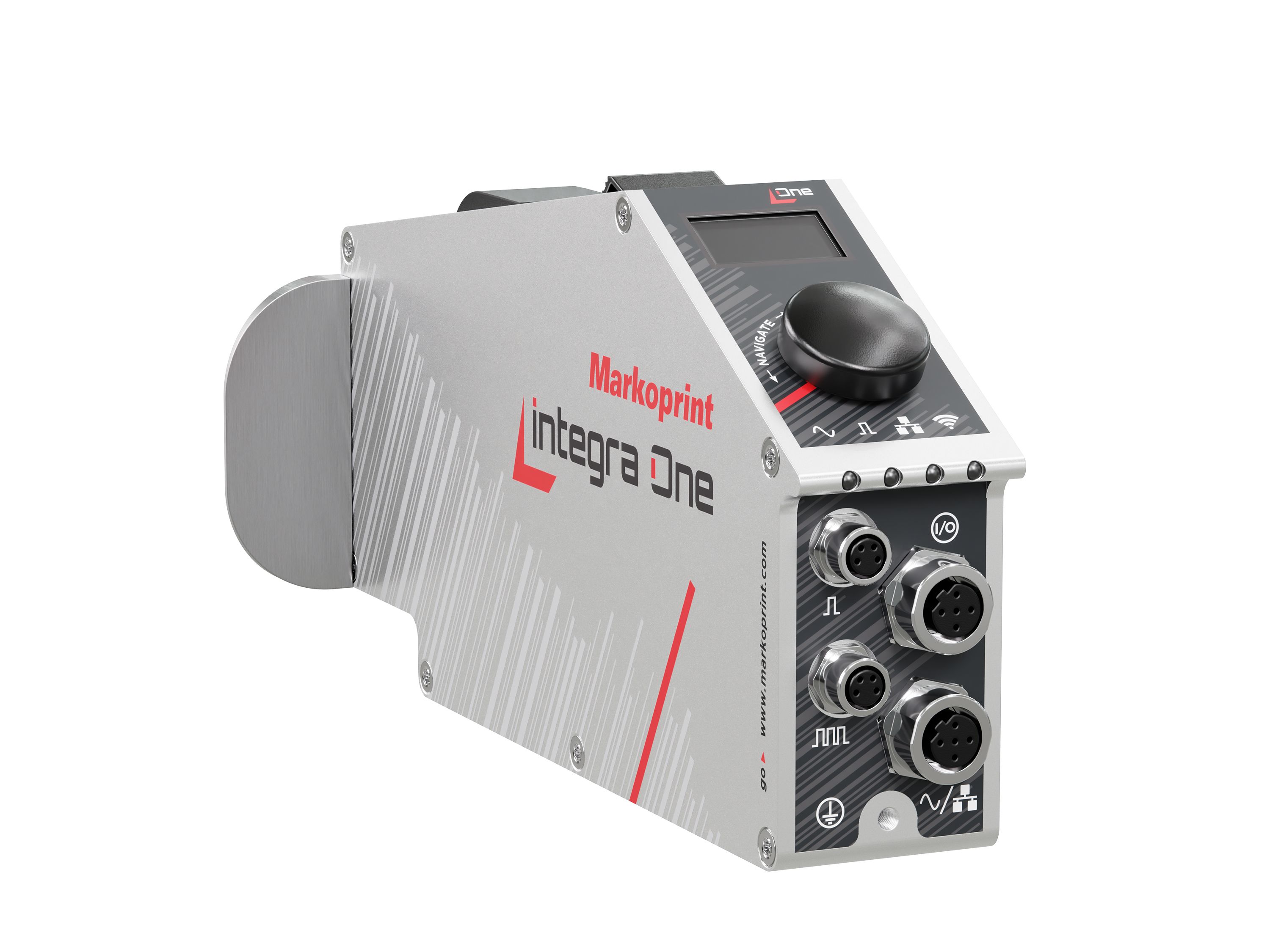 Stampante industriale a getto d’inchiostro Markoprint integra One lato posteriore sinistra