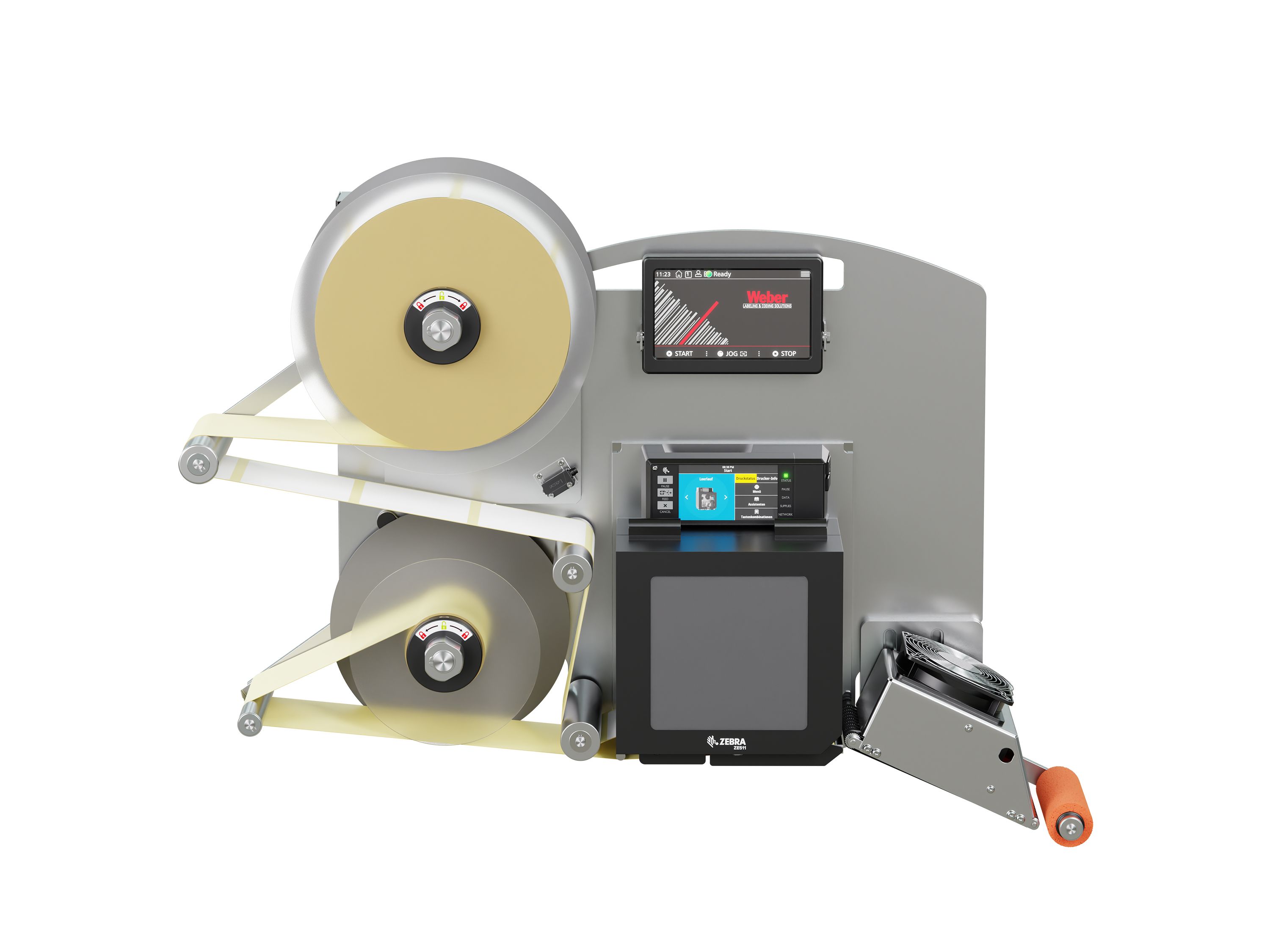 Erogatore di etichette con stampa Legi-E 4050B con etichette frontale