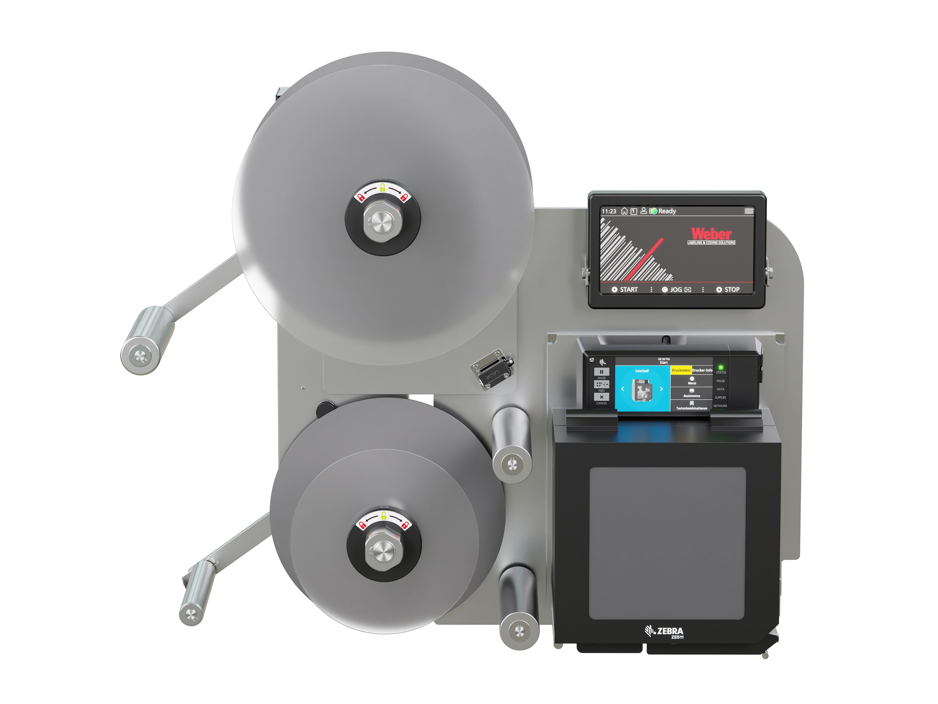 Erogatore di etichette con stampa Legi-Air 4050B-R senza etichette frontale
