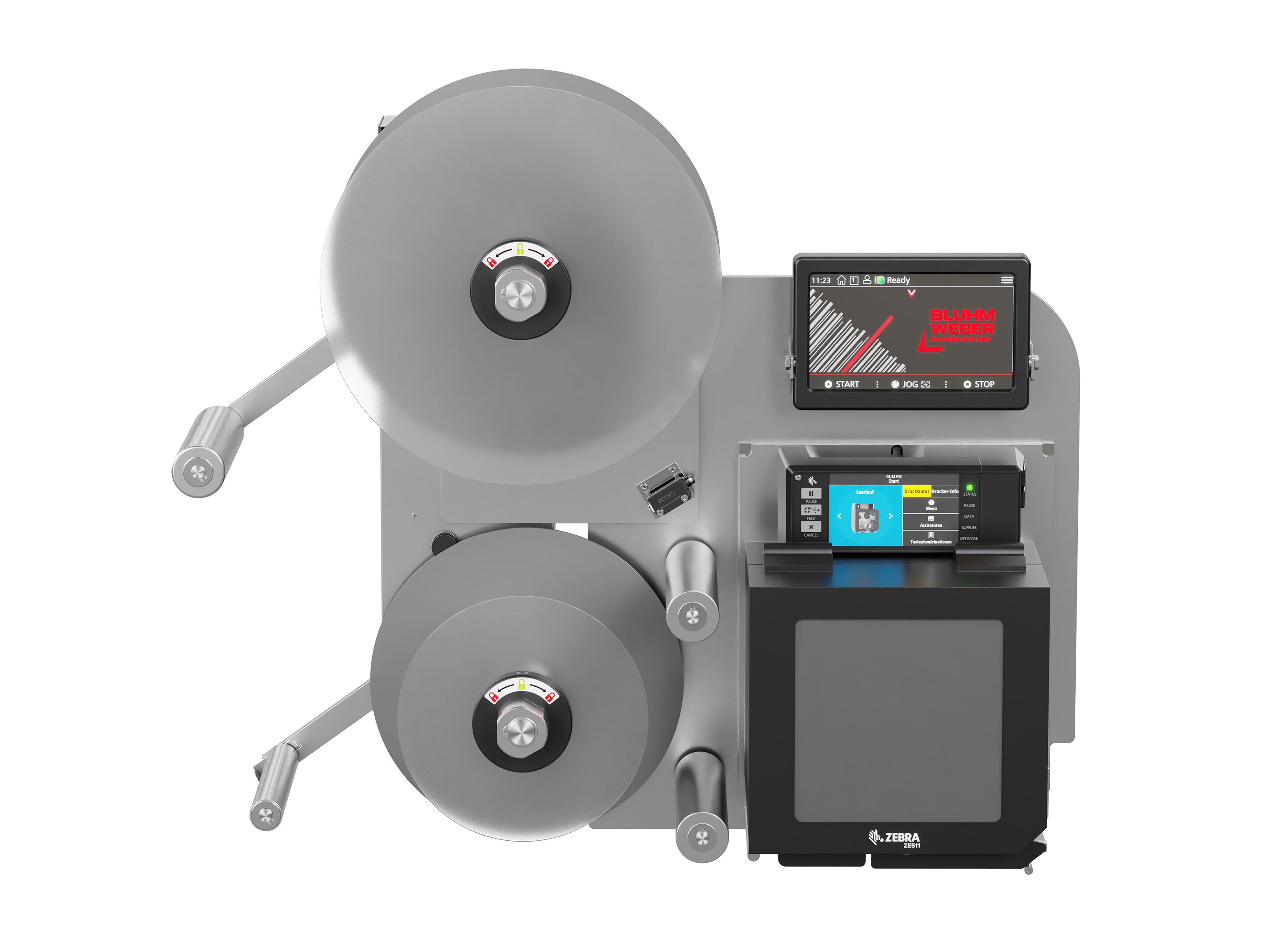 Erogatore di etichette con stampa Legi-Air 4050B-R senza etichette frontale