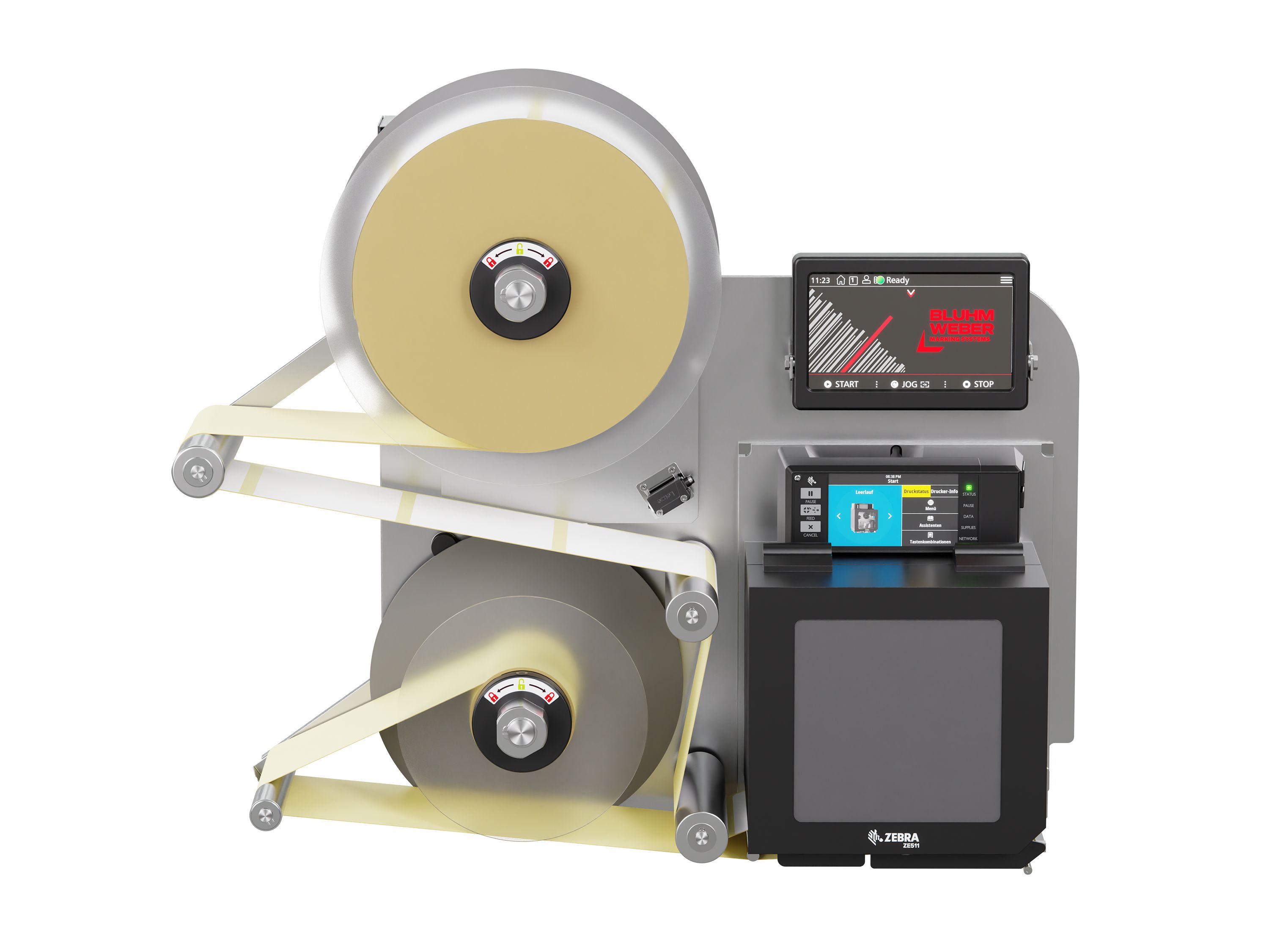 Erogatore di etichette con stampa Legi-Air 4050B-R con etichette frontale