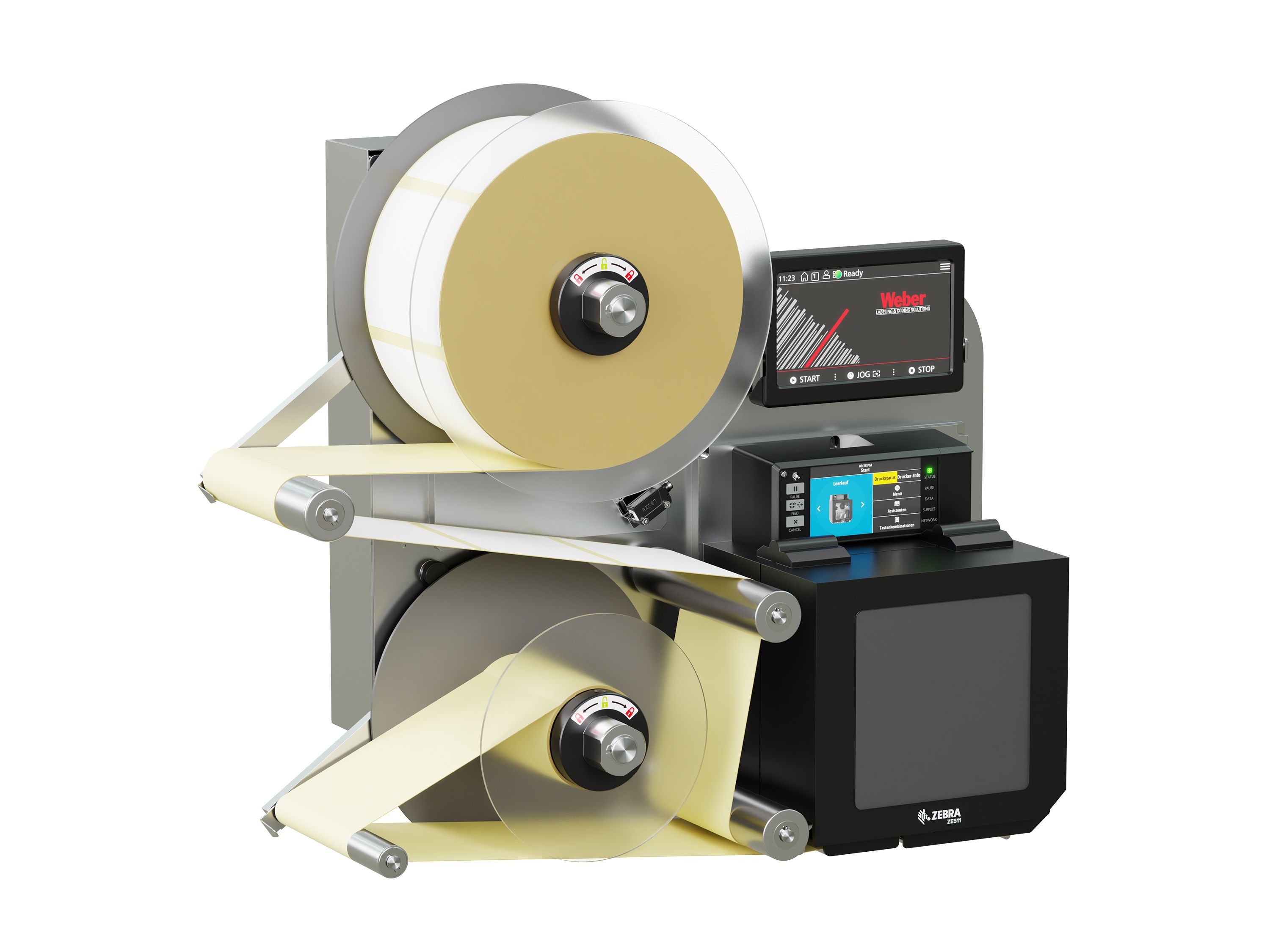 Erogatore di etichette con stampa Legi-Air 4050B-R con etichette da sinistra