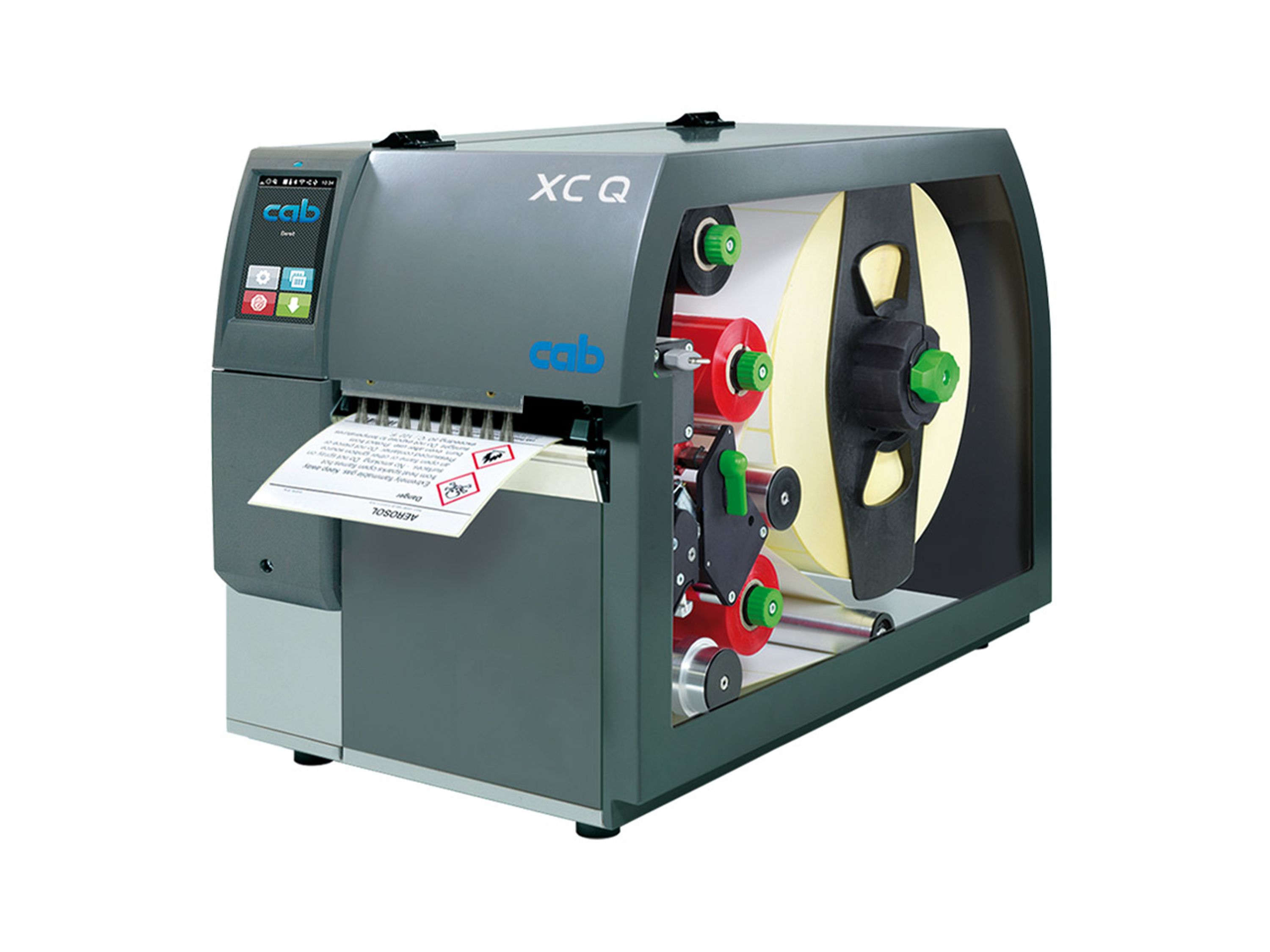 cab xc q6-3 Stampante per etichette anteriore sinistra con bordo a strappo
