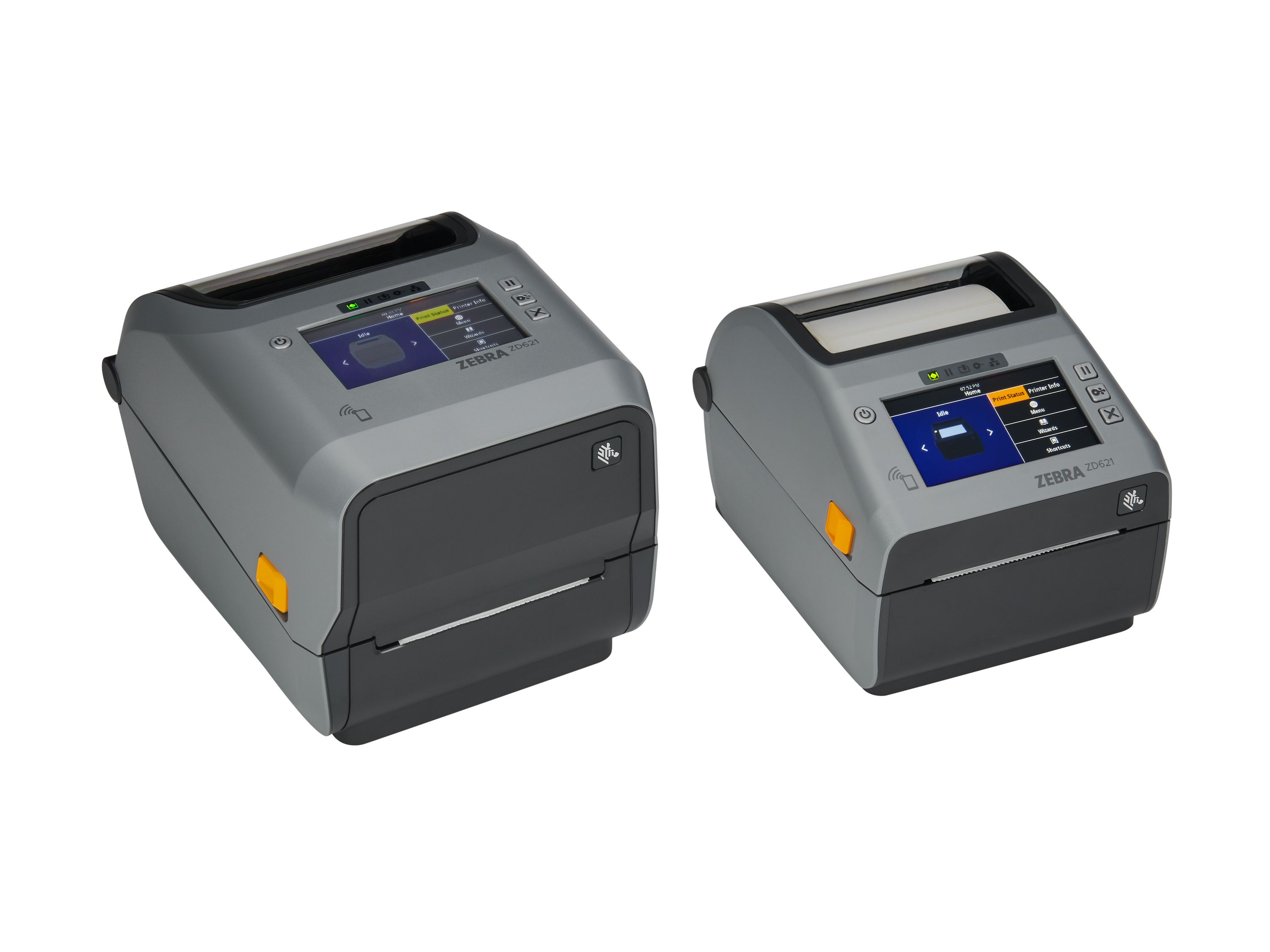 Modelli di stampante desktop Zebra ZD621 con display a colori